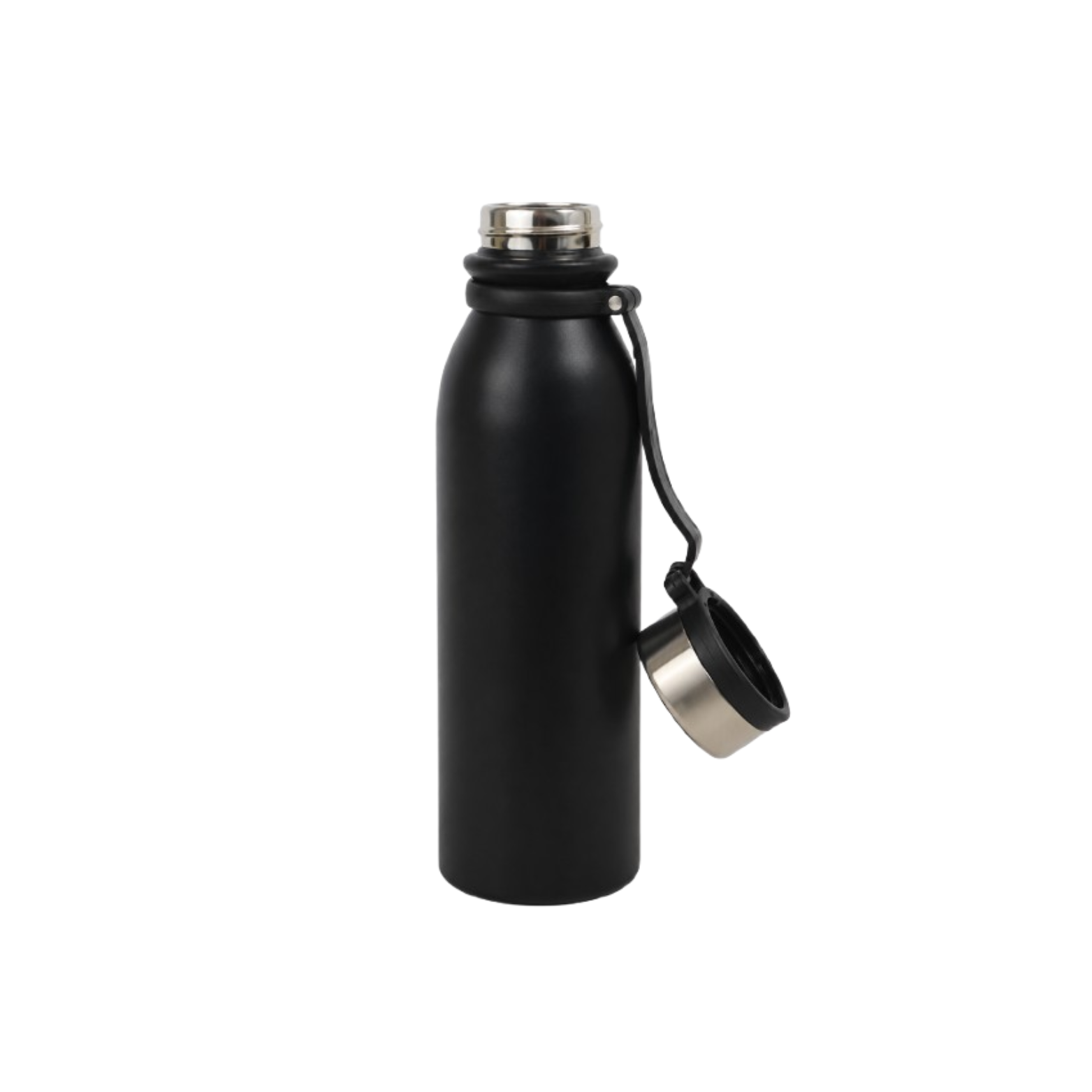 Botella acero 600ml negra